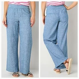 St. John's Bay Light Blue Wide-Leg Pants